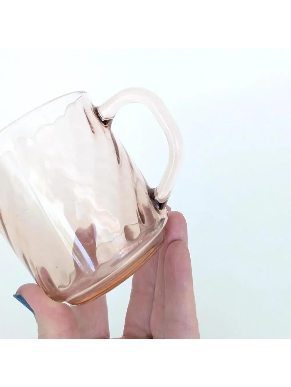 Rosaline Pink Swirl Optic Glass Mugs - Cristal D'Arques Durand